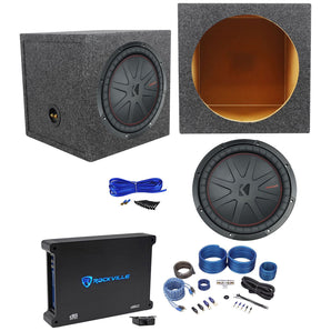 Kicker 48CWR124 COMPR12 1000W 12" Subwoofer+Sealed Box+Mono Amplifier+Amp Kit