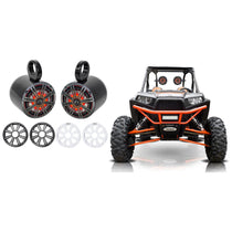 Pair KICKER 45KM654L 6.5" 390w Black LED Tower Speakers For Polaris RZR/ATV/UTV