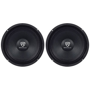 (2) Rockville RM88PRO 8" 8 Ohm 600 Watt SPL Midrange Mid-Bass Car Speakers