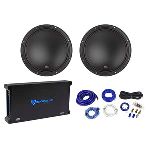 (2) MTX 7512-22 12" 3000w Competition Car Subwoofers Subs+Mono Amplifier+Amp Kit