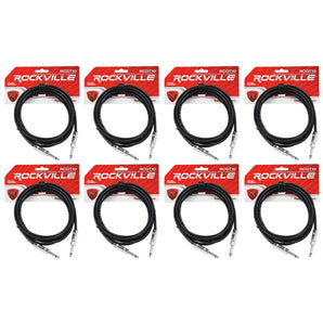 8 Rockville RCGT10B 10'  1/4" TS to 1/4'' TS Guitar/Instrument Cable