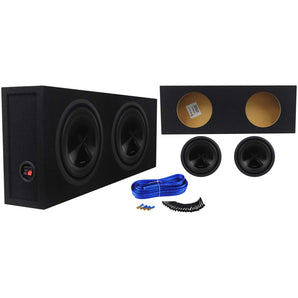 (2) Alpine SWT-10S2 10" 2000W Shallow Subwoofers + Shallow Sub Enclosure