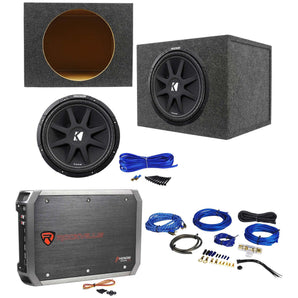 KICKER 43C154 Comp 15" 500 Watt Car Subwoofer+Amplifier+Amp Kit+Sealed Sub Box