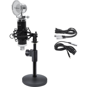 Rockville RCM03 Studio Podcast Recording Microphone+Samson Desktop Mic Stand