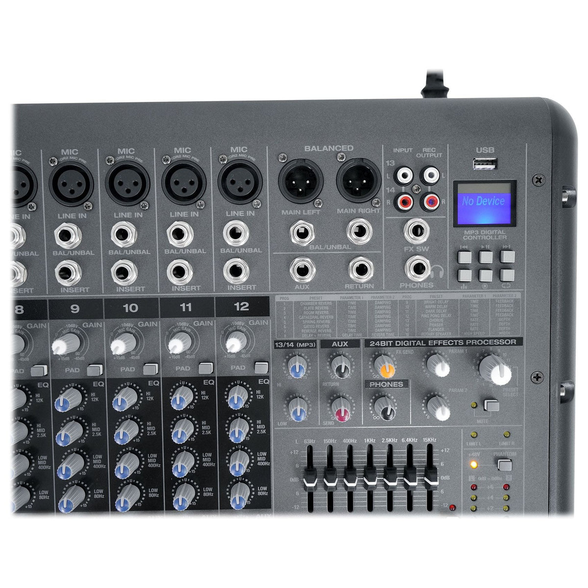 (2) DRM12A-P 2000W Passive PA Speaker Bundle with Powered Mixer & Stands