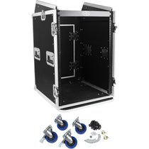 Pro X TOV T-16MRSS 16U Straight +10U Slanted DJ Rack Flight Case w/Wheels 3/8"