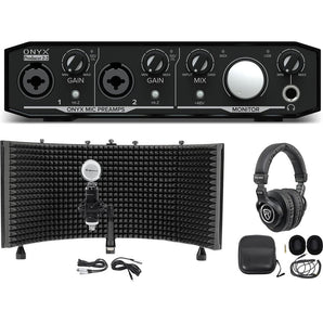 Mackie Onyx Producer 2.2 USB Recording Interface+Studio Mic+Headphones+Shield