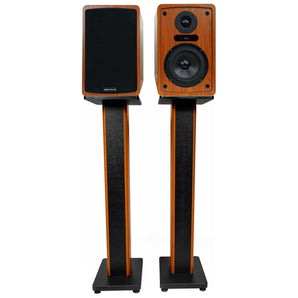 Rockville ELITE-5C 5.25" Powered Wood Bookshelf Speakers w/Bluetooth+36" Stands