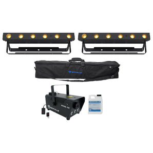 Chauvet DJ Ezlink Strip Q6 BT Wireless Bluetooth Wash Lights+Bag+LED Fogger