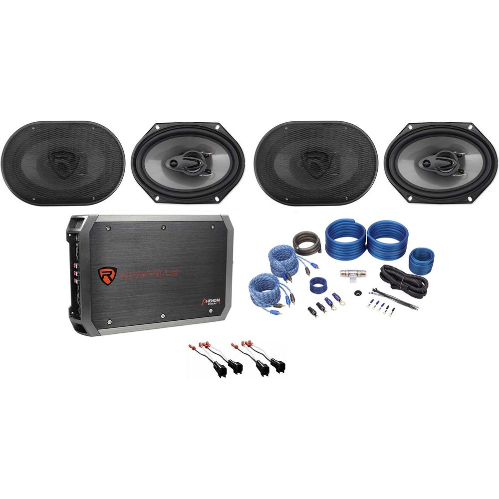 6x8" Factory Speaker Replacement Kit+4-Ch Amp For 04-2006 Ford F-150