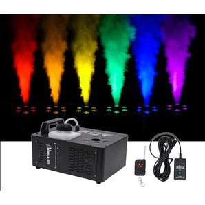 Chauvet DJ Geyser T6 Fog Machine Fogger, LED RGB Pyrotechnic Light Effect+Remote