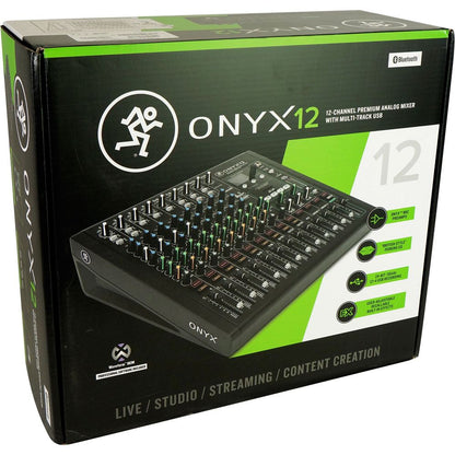 Mackie ONYX12 12-Channel Analog Mixer w/ Multi-Track USB/3-Band EQ+Bluetooth