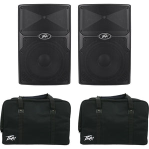 (2) Peavey PVx12 12” 1600W Passive Professional Audio DJ PA Speakers+Travel Bag