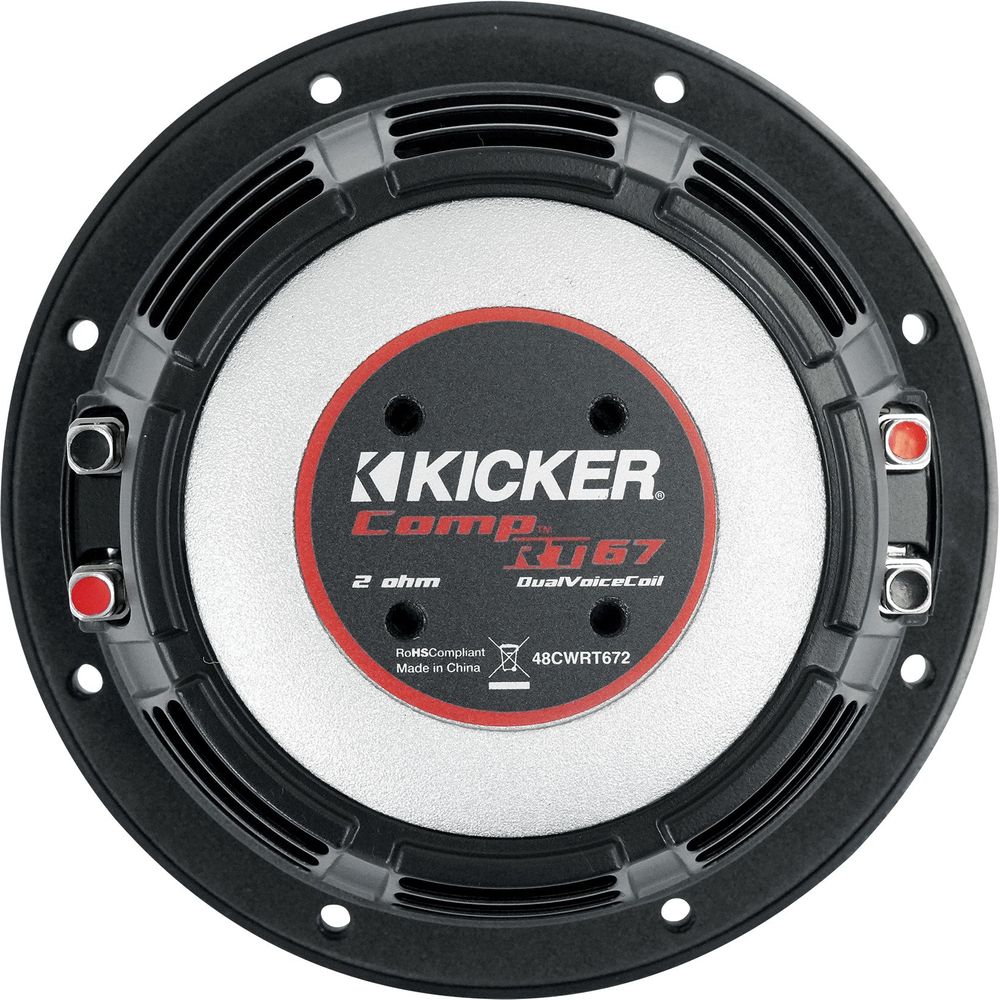 KICKER 48CWRT672 CompRT 300w Shallow 6.75" Subwoofer DVC 2-ohm Car Sub CompRT67