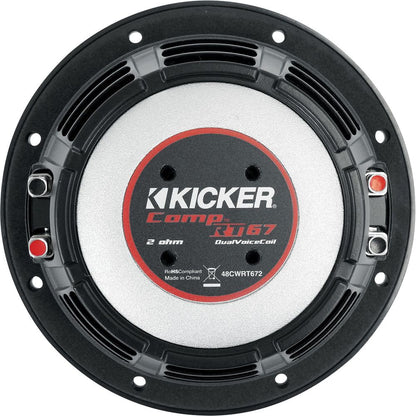 KICKER 48CWRT672 CompRT 300w Shallow 6.75" Subwoofer DVC 2-ohm Car Sub CompRT67