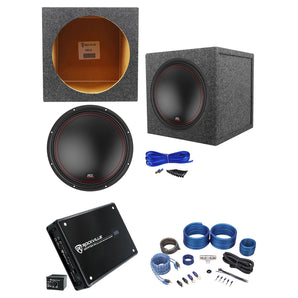 MTX 5512-22 12" 800w Subwoofer+Sealed Sub Box Enclosure+Mono Amplifier+Amp Kit