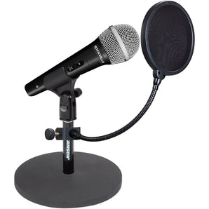 Rockville Microphone+Desktop Mic Stand+Pop Filter for Recording, Studio, Podcast