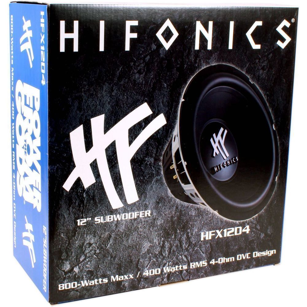 HFX12D4 12" 800 Watt DVC 4 Ohm Car Subwoofer (Pair)
