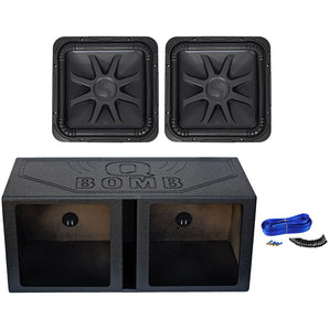 (2) Kicker L7S152 15" 4000w L7S Square Car Subwoofers+Bedlined Sub Box Enclosure