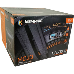 Memphis Audio MOJO 1512 15" 3000w Car Subwoofer+Sealed Sub Box+Amplifier+Amp Kit