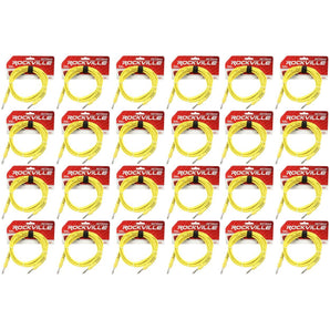 24 Rockville RCTR110Y Yellow 10' 1/4'' TRS to 1/4'' TRS  Cable 100% Copper