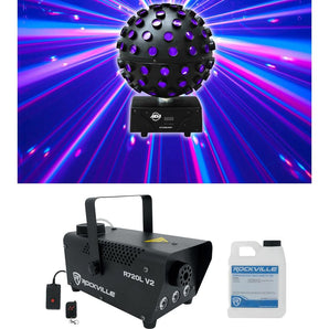 American DJ ADJ Starburst LED Sphere Shooting Beam Lighting Effect+Fog Machine