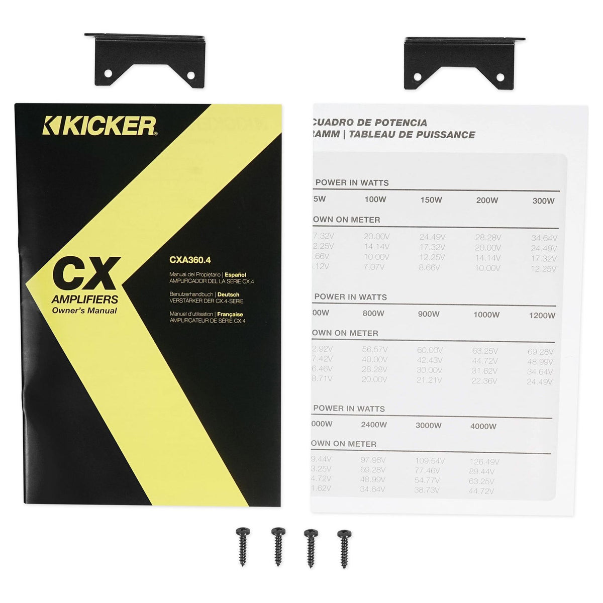 KICKER 46CXA3604T CXA360.4 360w RMS 4-Channel Car Audio Amplifier Class A/B Amp