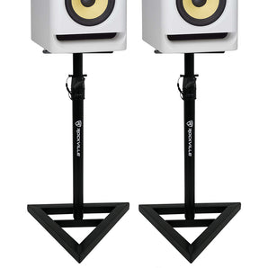 2) KRK RP7-G4 Rokit Powered 7" White Noise Studio Monitors+Stands+Isolation Pads