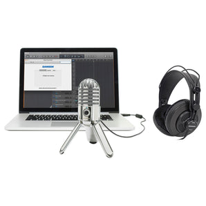 Samson Podcast Recording Podcasting Microphone+Studio Headphones+Cables+Case