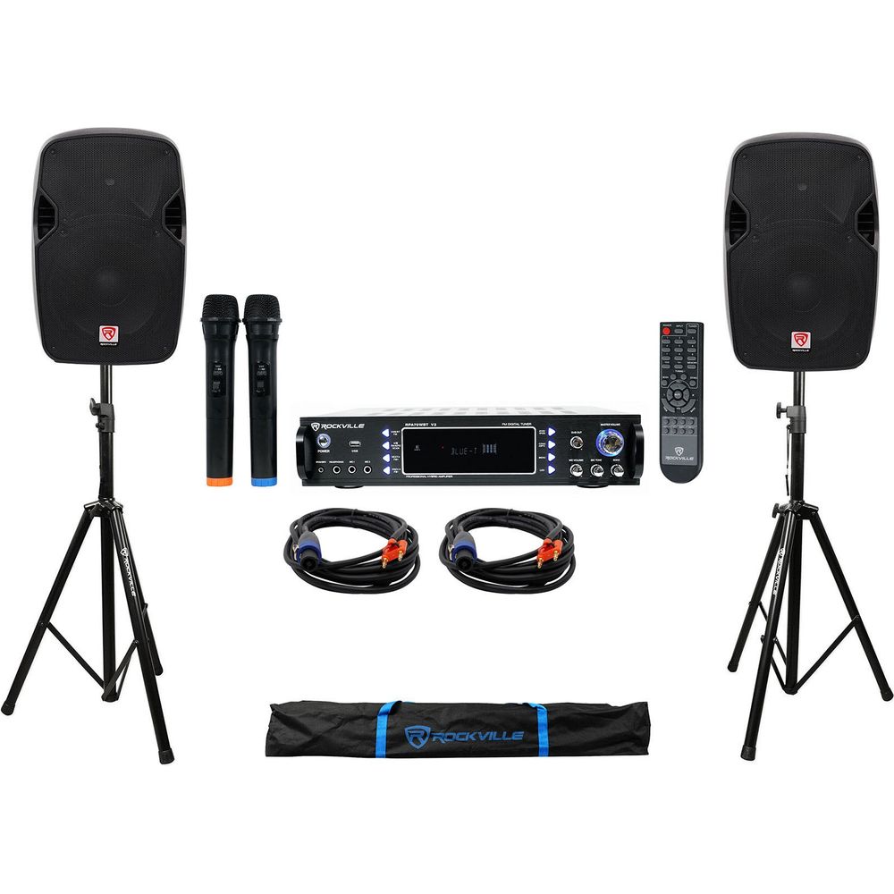 SPGN124 2-Pack + RPA70WBT Karaoke Amplifier Bundle