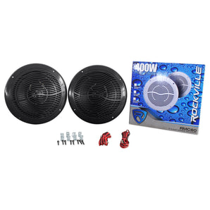 Pair Rockville RMC80B 8" 800 Watt Waterproof Marine Boat Speakers 2-Way Black