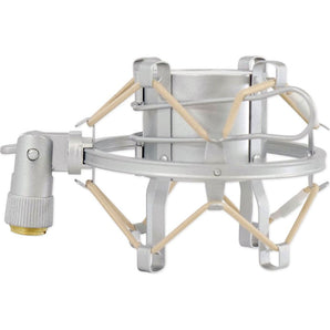 Rockville Microphone Boom Arm Podcast Mic Stand+Pop Filter+Silver Shockmount