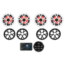 KICKER KMC5 Marine Digital Media Bluetooth Receiver+Remote+(4) 6.5" LED Speakers