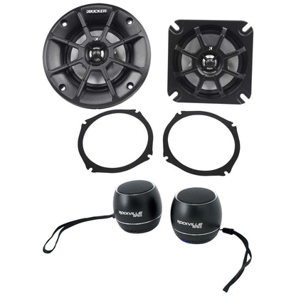 40PS44 4-Inch ATV/Motorcycle Speakers for Honda Goldwing with Bonus Bluetooth Speakers