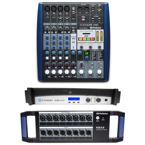 Crown CDi4000 2-Ch. 1200w Power Amplifier+Presonus StageBox+Studio Live Mixer