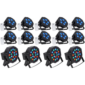 (10) American DJ ADJ MEGA HEX PAR Can RGBWA+UV Slim LED Wash Lights+(4) RockPars