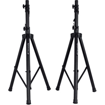 (2) 15" Powered Speakers+Stands w/Bluetooth For Backyard Movie Theater