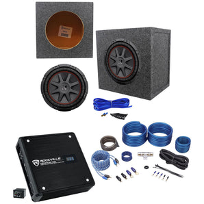 Kicker 43CVR102 COMPVR 10" 700W Car Subwoofer+Mono Amplifier+Sealed Box+Amp Kit