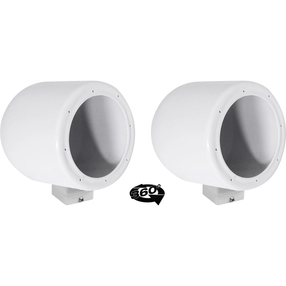 MAC65W White 6.5" Tower Speaker Pods 2-Pack + MAC360W Surface Clamps Bundle