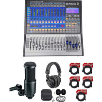 StudioLive 16.0.2 USB Mixer + AT2020 Microphone + PRO-M50 Headphones