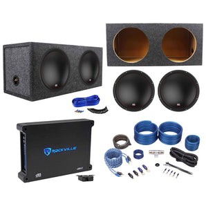 (2) MTX 3512-02 12" 1000w Car Subwoofers+Sealed Sub Box+Mono Amplifier+Amp Kit