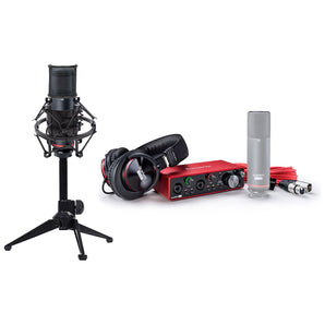 Focusrite 3 Gen Podcast Podcasting 2I2 Interface+Mic+Headphones+Stand+Pop Filter