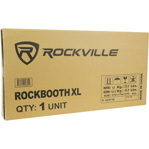 Rockville ROCKBOOTH XL Outdoor Backyard Party DJ Booth Facade+2 Scrims+2 Lights