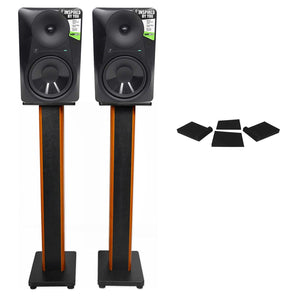 (2) Mackie MR824 8” 85w Studio Monitor Speakers+36" Stands+Isolation Pads