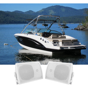 Pair Rockville HP5S 5.25" Marine Box Speakers with Swivel Bracket For Boats