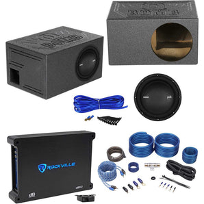 Polk Audio MM1042DVC 10” 1200w Subwoofer+Vented Sub Box+Mono Amplifier+Amp Kit