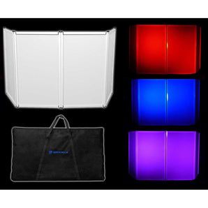 Rockville RFAAW DJ Event Facade Light Weight Booth+Travel Bag+Scrim+Mixer Stand