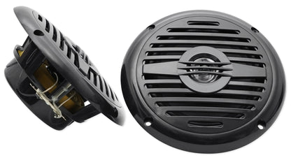 KICKER KMC3 Gauge Hole Digital Media Bluetooth Receiver+(2) 5.25" Black Speakers