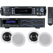 Home Theater Bluetooth Receiver+Equalizer EQ+(4) 8" Ceiling Speakers