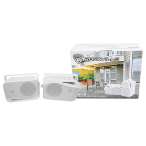 (8) Rockville HP4S 4" Outdoor/Indoor Home Theater Patio Speakers+Swivel Brackets